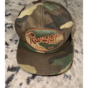 Vintage Ranger Boats Flippin, Arkansas Mesh Snapback Trucker Hat Brown Mens
